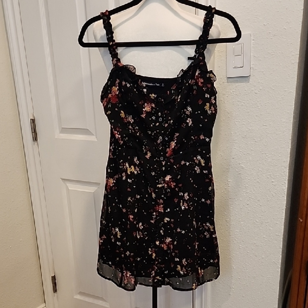 Abercrombie & Fitch Black Floral Mini Dress